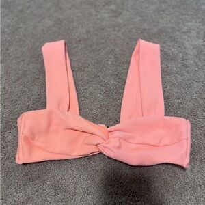 Xhilaration Coral Swim Top with Knot Detail